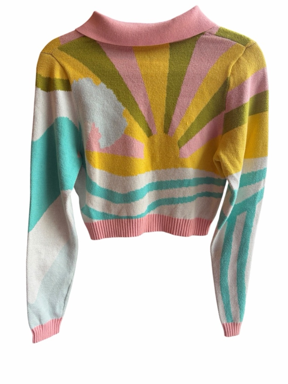 Summer Landscape Knit Cardigan Soft Sz small - Picture 2 of 2